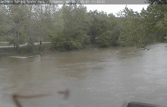 Flooding on the trout cam... - Bennett Springs State Park